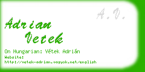 adrian vetek business card